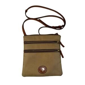 VINTAGE DOONEY & BOURKE Brown Leather Nylon Crossbody Bag